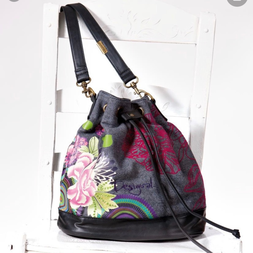 Desigual Rainbow Bucket Crossbody Purse